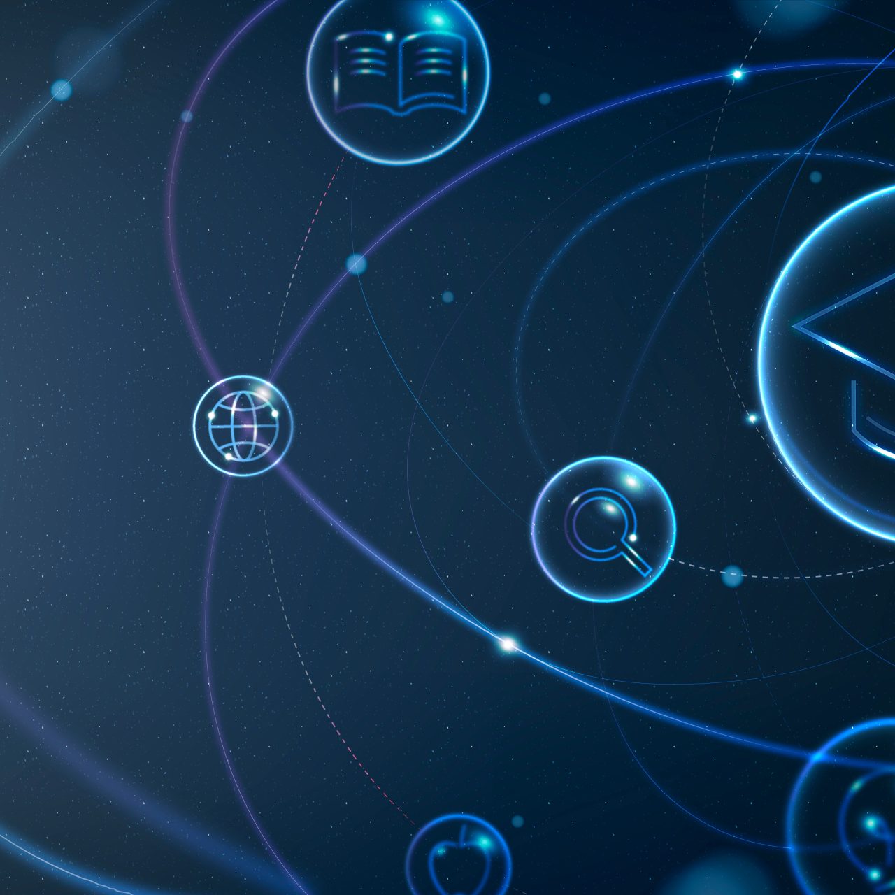 Education technology futuristic background vector in gradient blue digital remix